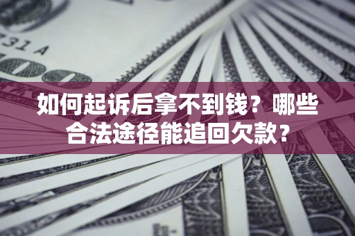 武汉如何起诉后拿不到钱？哪些合法途径能追回欠款？