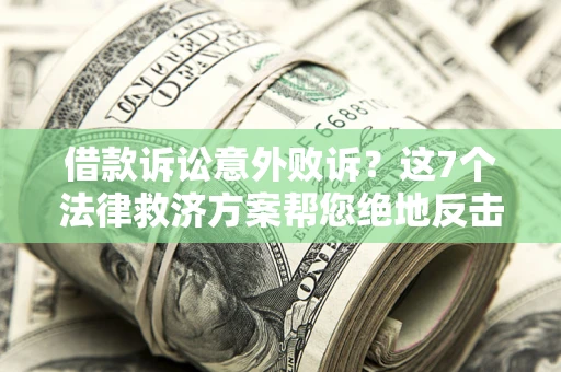 武汉借款诉讼意外败诉？这7个法律救济方案帮您绝地反击！