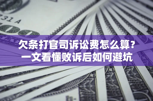 武汉欠条打官司诉讼费怎么算？一文看懂败诉后如何避坑