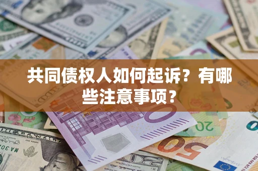 武汉共同债权人如何起诉？有哪些注意事项？