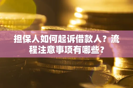 武汉担保人如何起诉借款人？流程注意事项有哪些？